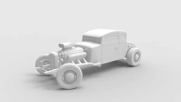 3d rendering of a hot rod isolated in a colored studio background — ストック写真