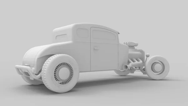 3d renderowanie hot rod izolowane w kolorowym tle studio — Zdjęcie stockowe