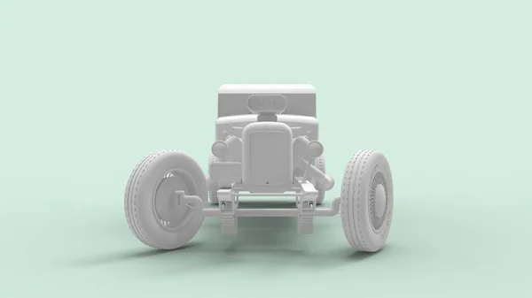 3d rendering of a hot rod isolated in a colored studio background — Stock Photo, Image