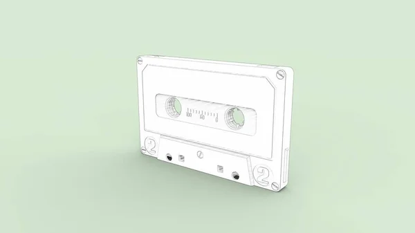 3d rendering of a vintage cassette isolated in studio background — 스톡 사진