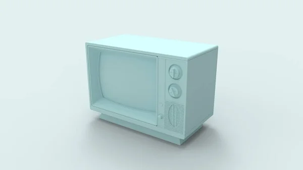 3d rendering of a retro television isolated in a studio background — ストック写真