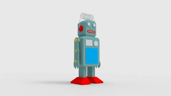 Rendering 3d di un robot carino isolato in uno sfondo di studio — Foto Stock