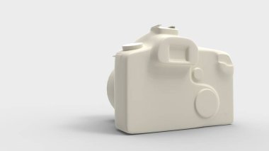 Stüdyo arka planında izole edilmiş bir dijital kameranın 3D görüntüsü