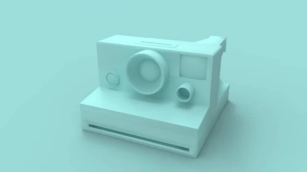 Rendering 3d di una fotocamera istantanea vintage isolata sullo sfondo dello studio — Foto Stock