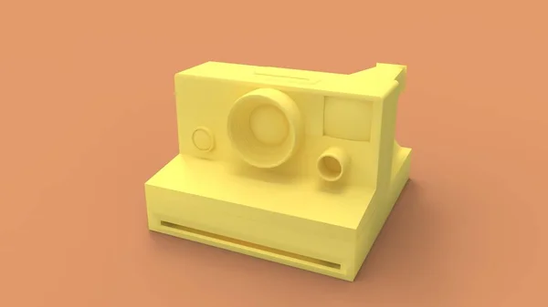 3d rendering of a vintage instant camera isolated in studio background — Stock Photo, Image