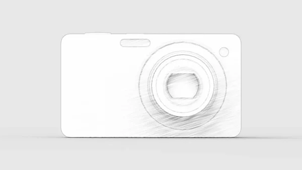 3d rendering of a digital camera isolated in studio background — Stock Photo, Image