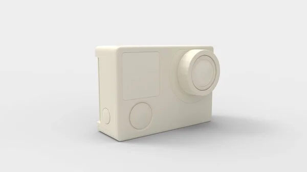 Rendering 3d di una action camera isolata sullo sfondo dello studio — Foto Stock