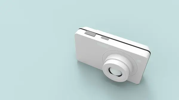 3d rendering of a digital camera isolated in studio background — ストック写真