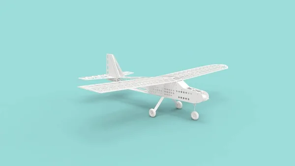 3d weergave van een rc vliegtuig geïsoleerd in gekleurde achtergrond — Stockfoto