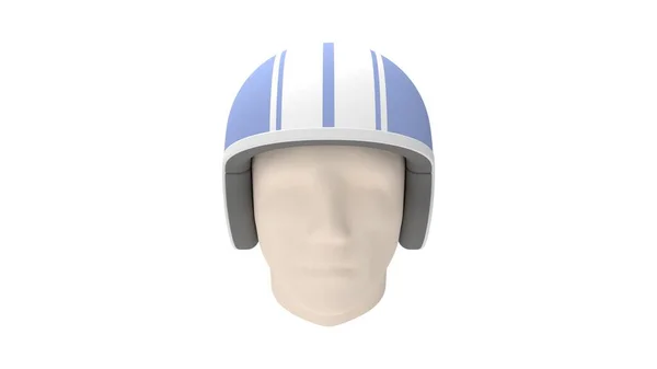 Representación 3d de un humano con un casco de choque aislado — Foto de Stock