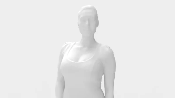 3D απόδοση μιας όρθιας γυναίκας απομονωμένης σε έγχρωμο φόντο στούντιο — Φωτογραφία Αρχείου