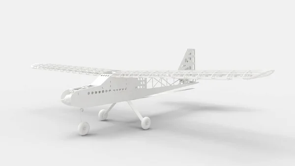 Representación 3d de un avión rc aislado en fondo de color — Foto de Stock