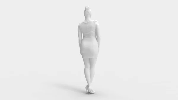 3d rendu d'une femme debout isolée en arrière-plan studio coloré — Photo