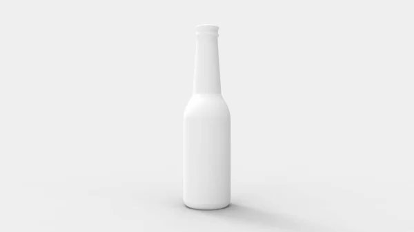 Rendering 3d di una bottiglia bianca isolata in studio backgorund — Foto Stock