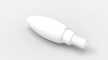 Stüdyo arka planında izole edilmiş bir oval ampulün 3D görüntüsü