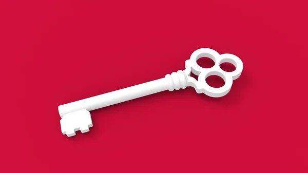 3d rendering of a key isolated in colored studio background — Stock Photo, Image