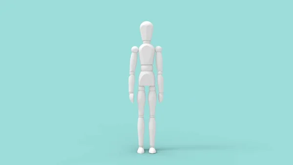 3d renderização de um boneco de madeira manequim isolado no fundo do estúdio — Fotografia de Stock