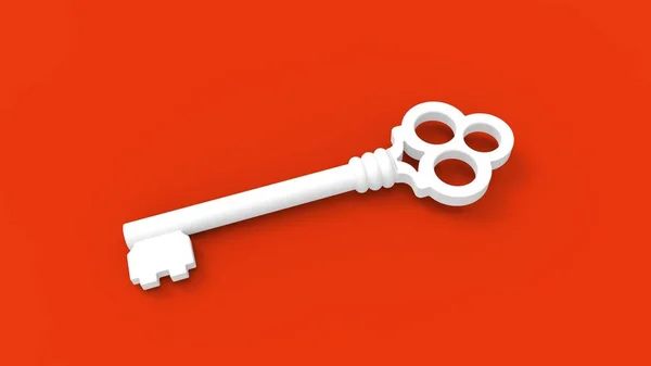 3d rendering of a key isolated in colored studio background — Stock Photo, Image