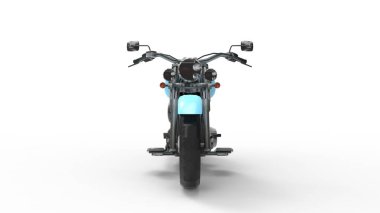 Beyaz bir arka planda izole edilmiş 3D kruvazör motosikleti.