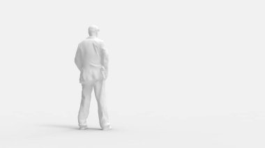 İzole bir şekilde poz veren bir bilgisayarın 3D görüntülemesi