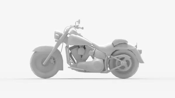 3D-Rendering eines Cruiser-Motorrads isoliert vor weißem Studiohintergrund — Stockfoto
