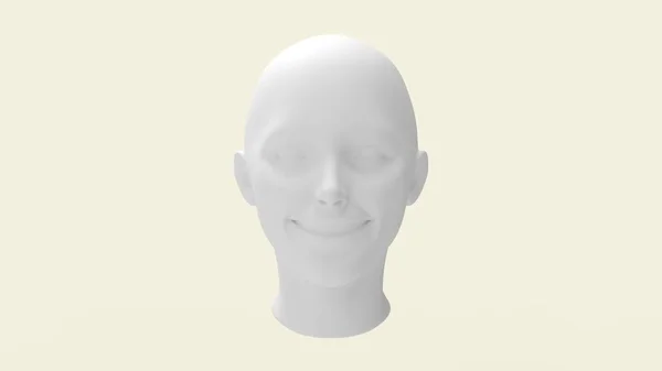 3d rendering of a human female head laughing isolated — ストック写真