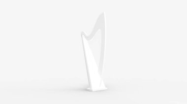 Stüdyo arka planında izole edilmiş 3D arp enstrümanı