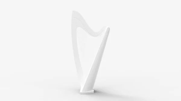 3d renderização de um instrumento de harpa isolado no fundo do estúdio — Fotografia de Stock