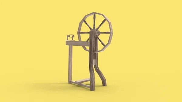 3d renderização de uma roda de fiação isolada no fundo do estúdio — Fotografia de Stock