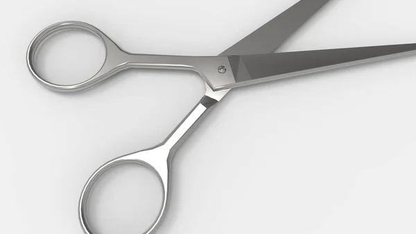 3d rendering of a scissors isolated in a colored studio background — Stock Photo, Image