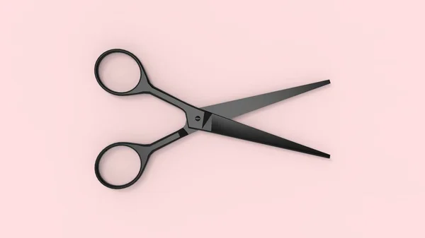 3d rendering of a scissors isolated in a colored studio background — Stock Photo, Image
