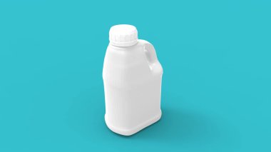 Stüdyonun arka planında izole edilmiş beyaz plastik bir şişe.