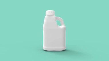 Stüdyonun arka planında izole edilmiş beyaz plastik bir şişe.