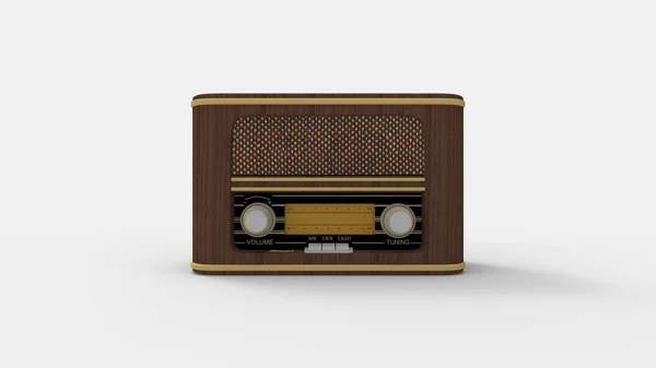 3D renderização de um sintonizador de rádio vintage marrom isolado em fundo de estúdio — Fotografia de Stock