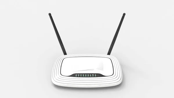 Representación 3d de un router de Internet de red aislado en un fondo de estudio — Foto de Stock