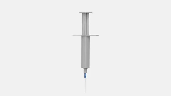 3d rendering of a medical syringe isolated in colored studio background — Stock Photo, Image