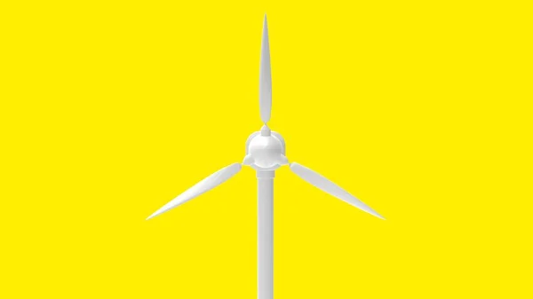 Representación 3d de una turbina de viento aislada en un fondo de estudio de color — Foto de Stock