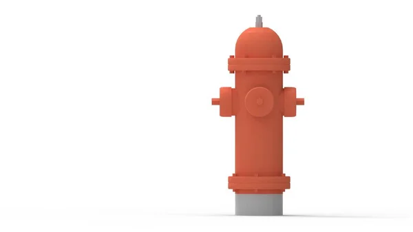 3D-Darstellung eines Feuerhydranten isoliert vor hellem Studiohintergrund — Stockfoto