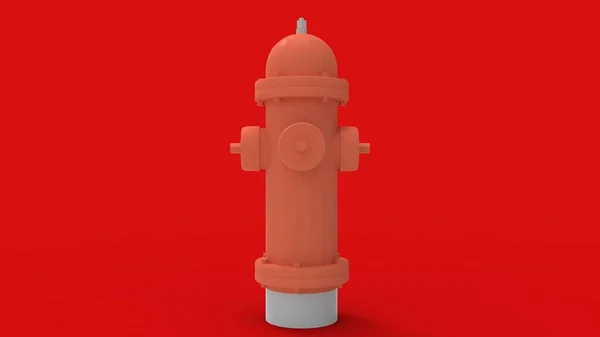 3D-Darstellung eines Feuerhydranten isoliert vor hellem Studiohintergrund — Stockfoto