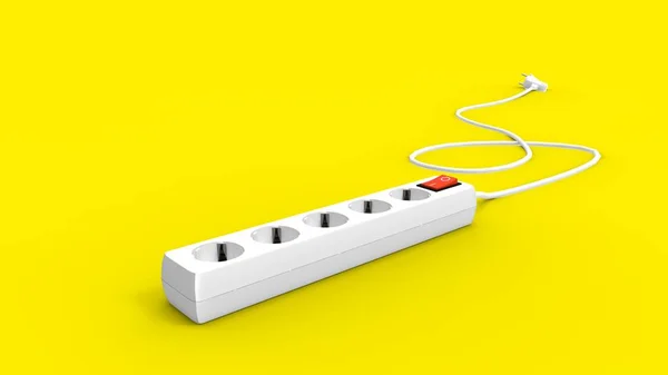 3D renderização de uma tomada de eletricidade isolada em um fundo brilhante estúdio — Fotografia de Stock