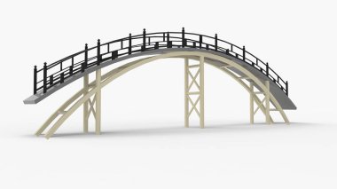 Parlak bir stüdyo arka planında izole edilmiş bir köprünün 3D görüntüsü