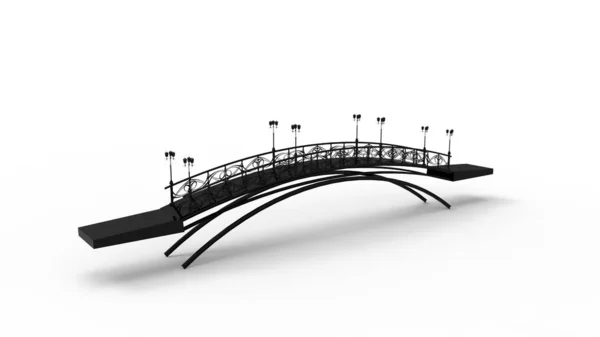 3D візуалізація мосту ізольовано на яскравому студійному фоні — стокове фото