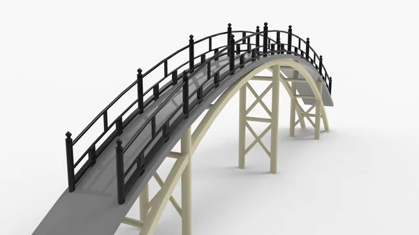 3d renderização de uma ponte isolada em um fundo brilhante estúdio — Fotografia de Stock