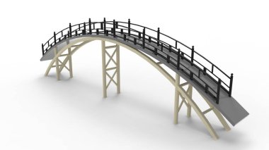 Parlak bir stüdyo arka planında izole edilmiş bir köprünün 3D görüntüsü