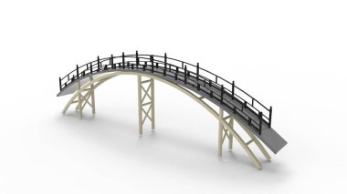 Parlak bir stüdyo arka planında izole edilmiş bir köprünün 3D görüntüsü
