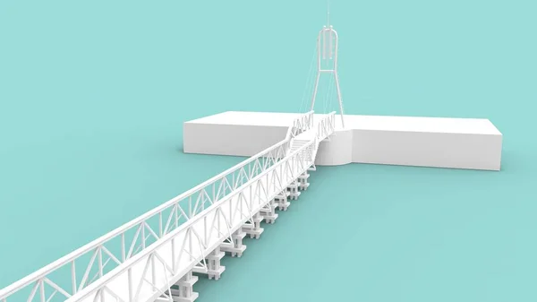 Representación 3d de un puente aislado en un fondo de estudio brillante — Foto de Stock