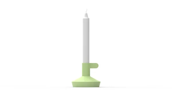 Representación 3d de una vela de diseño en un estándar aislado en el fondo del estudio — Foto de Stock