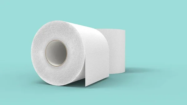Representación 3d de dos rollos de papel higiénico aislados en un fondo de estudio — Foto de Stock