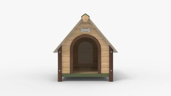 3D рендеринг собачьего домика на фоне студии — стоковое фото