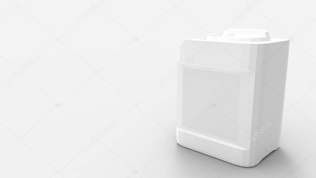 3d rendering of a plastic industrial canister isolated in studio background